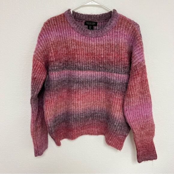Rachel Zoe Women's Pink Purple Fuzzy Chunky Knit Sweater size S - Picture 1 of 4
